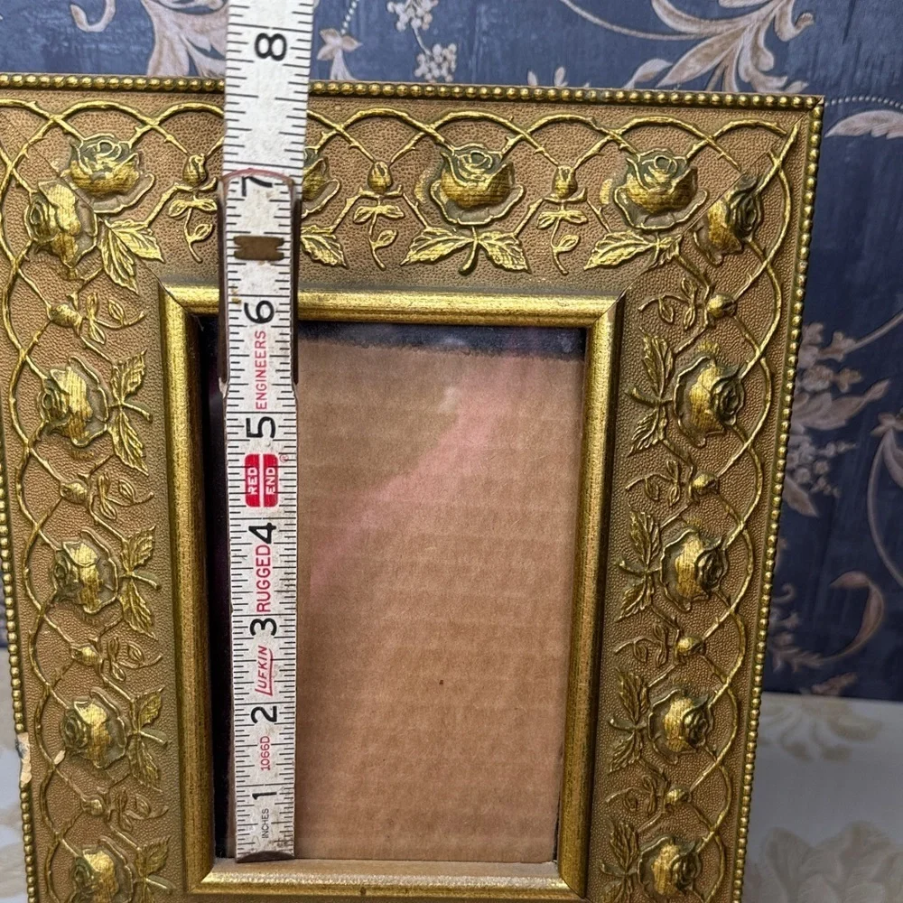 Vintage Estate Gold Ornate Floral Picture Wall Hanging Frame